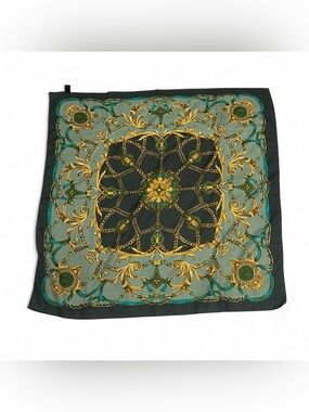 Elegant Green and Gold Women's Fashion Scarf